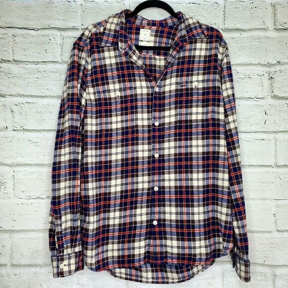 GAP plaid flannel button up long sleeve shacket - Picture 1 of 7